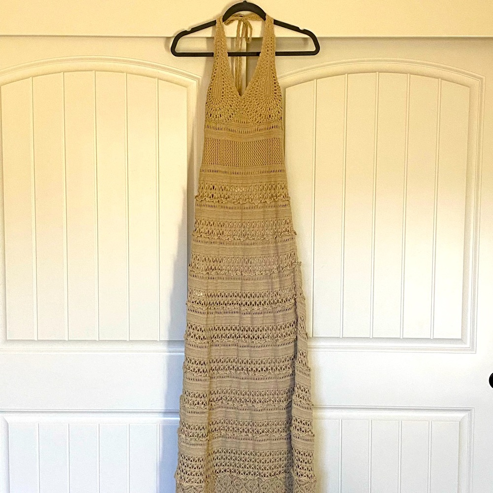 Vintage Boho Crochet Maxi Dress. MODA International.